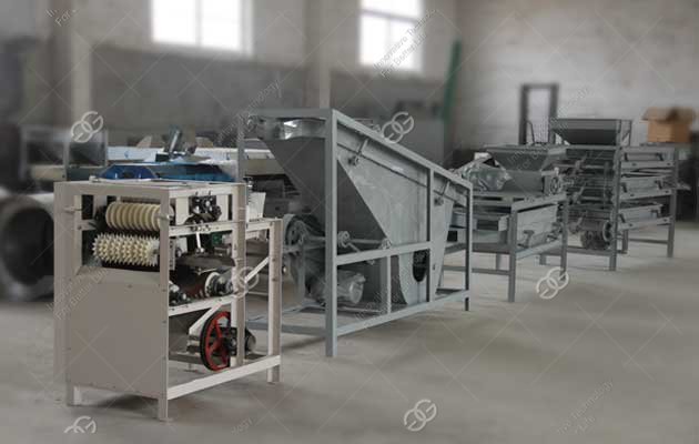 almond shelling peeling line